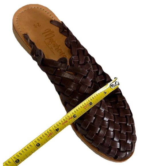 Macarena Collection Huarache Brown Handmade Leather Mexican Slide Sandals 8.5-9? - Picture 15 of 16